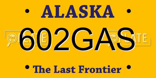 602GAS Alaska License Plate