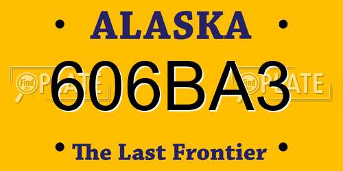 606BA3 Alaska License Plate