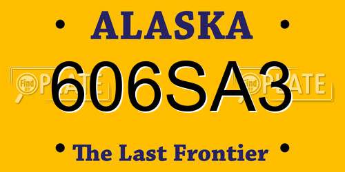 606SA3 Alaska License Plate