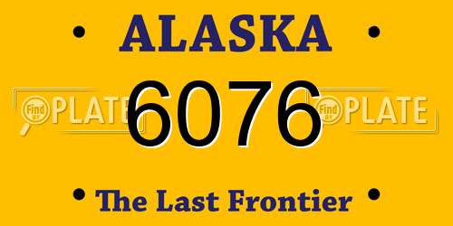 6076 Alaska License Plate