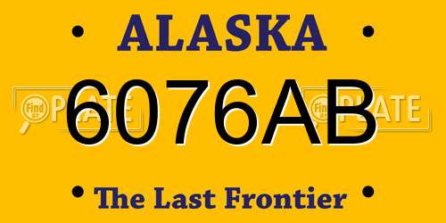 6076AB Alaska License Plate