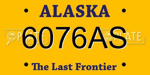 6076AS Alaska License Plate