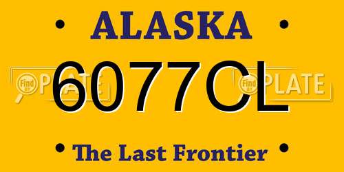 6077CL Alaska License Plate