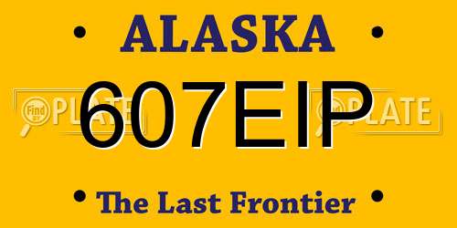607EIP Alaska License Plate