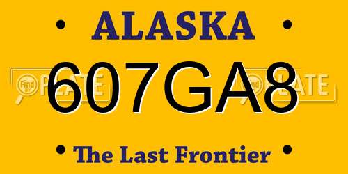 607GA8 Alaska License Plate