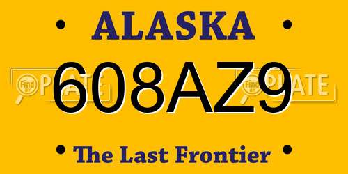 608AZ9 Alaska License Plate