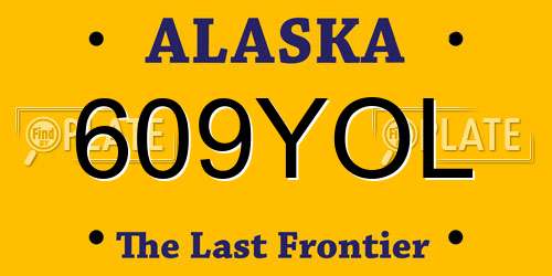 609YOL Alaska License Plate