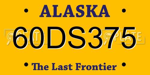 60DS375 Alaska License Plate