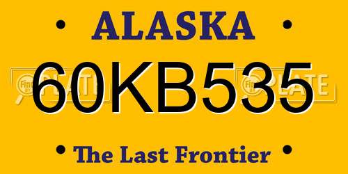 60KB535 Alaska License Plate