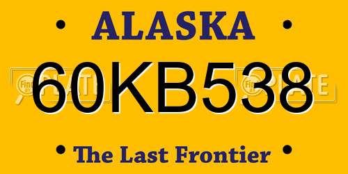 60KB538 Alaska License Plate