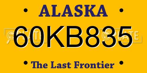 60KB835 Alaska License Plate