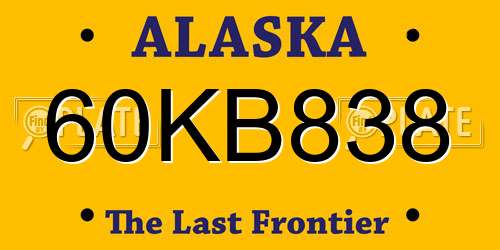 60KB838 Alaska License Plate