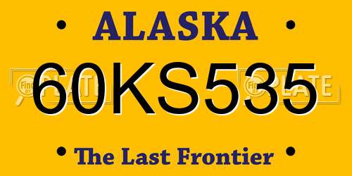 60KS535 Alaska License Plate