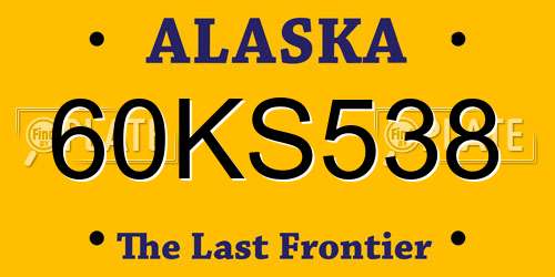 60KS538 Alaska License Plate