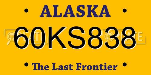 60KS838 Alaska License Plate