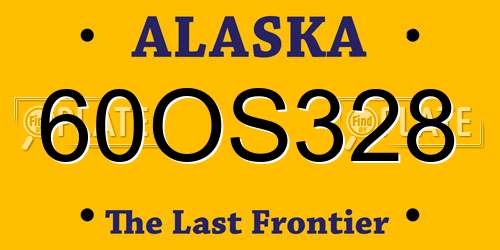 60OS328 Alaska License Plate