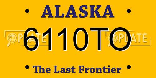 6110TO Alaska License Plate
