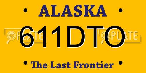 611DTO Alaska License Plate