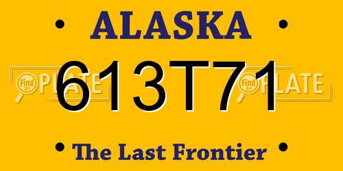 613T71 Alaska License Plate