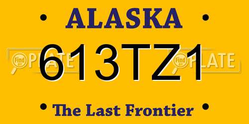 613TZ1 Alaska License Plate