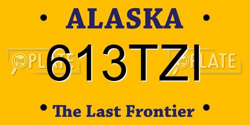 613TZI Alaska License Plate