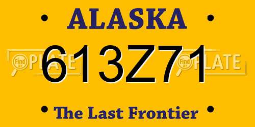 613Z71 Alaska License Plate