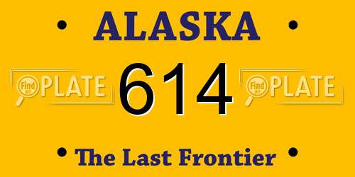 614 Alaska License Plate