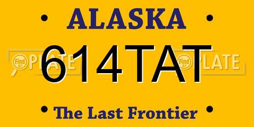 614TAT Alaska License Plate