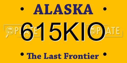 615KIO Alaska License Plate