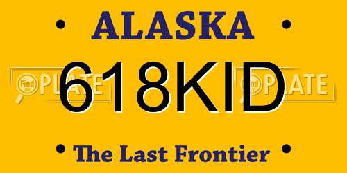618KID Alaska License Plate