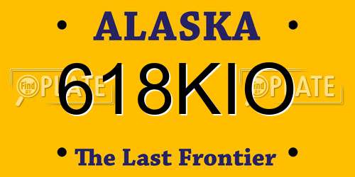 618KIO Alaska License Plate