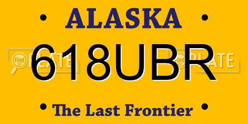 618UBR Alaska License Plate