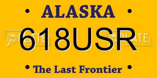 618USR Alaska License Plate