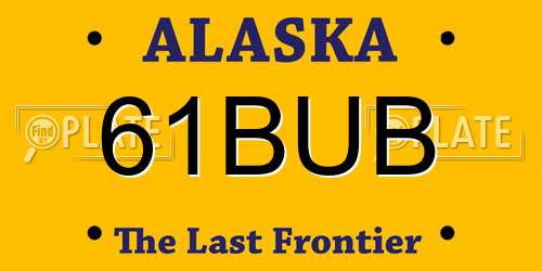 61BUB Alaska License Plate