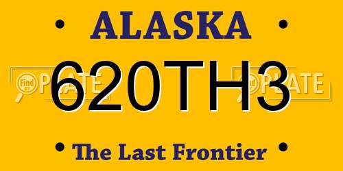 620TH3 Alaska License Plate