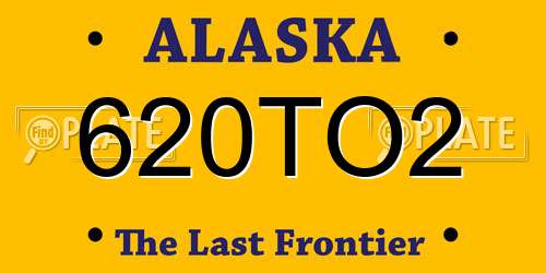 620TO2 Alaska License Plate