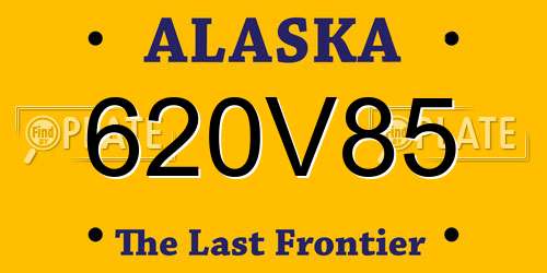 620V85 Alaska License Plate