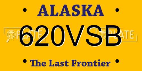620VSB Alaska License Plate
