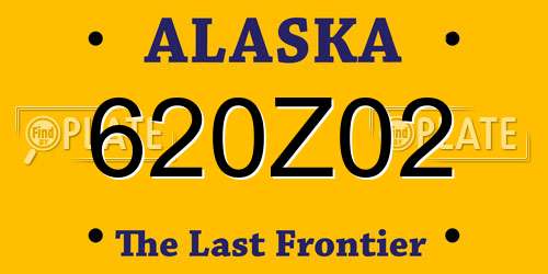 620Z02 Alaska License Plate