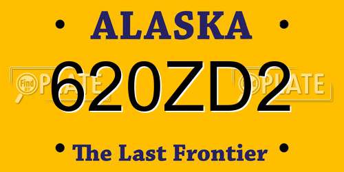 620ZD2 Alaska License Plate