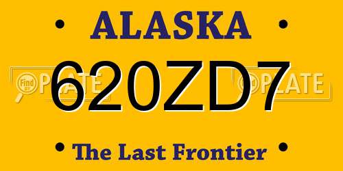 620ZD7 Alaska License Plate