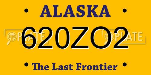 620ZO2 Alaska License Plate
