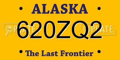 620ZQ2 Alaska License Plate