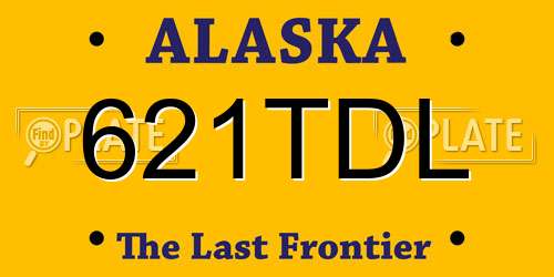 621TDL Alaska License Plate