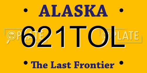 621TOL Alaska License Plate