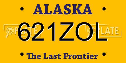 621ZOL Alaska License Plate