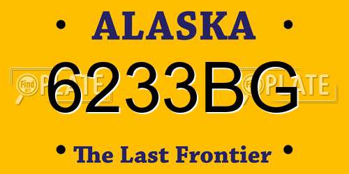 6233BG Alaska License Plate
