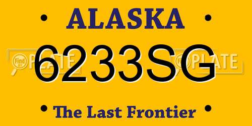 6233SG Alaska License Plate