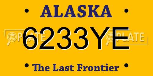 6233YE Alaska License Plate