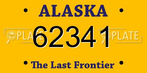 62341 Alaska License Plate